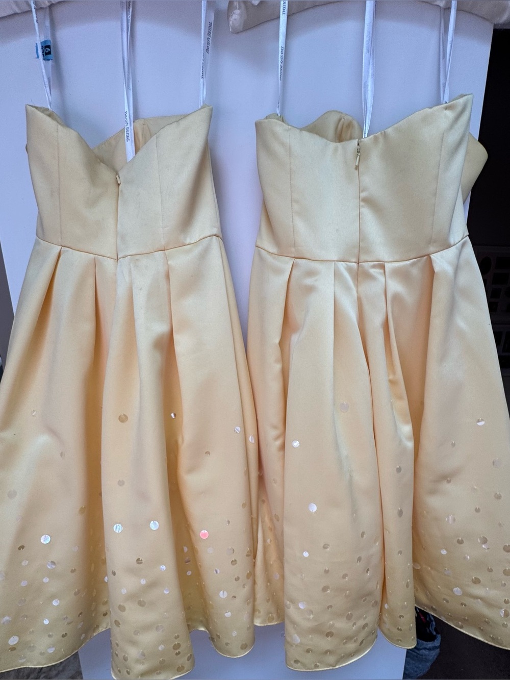 Girls' Pale Yellow Formal Party Dress with Sequin Detail (David’s Bridal)